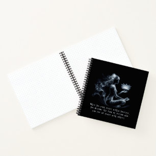 Yoga Instructor Lotus Meditation Pose Glowing Mist Notebook