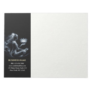 Yoga Instructor Lotus Meditation Pose Glowing Mist Notepad