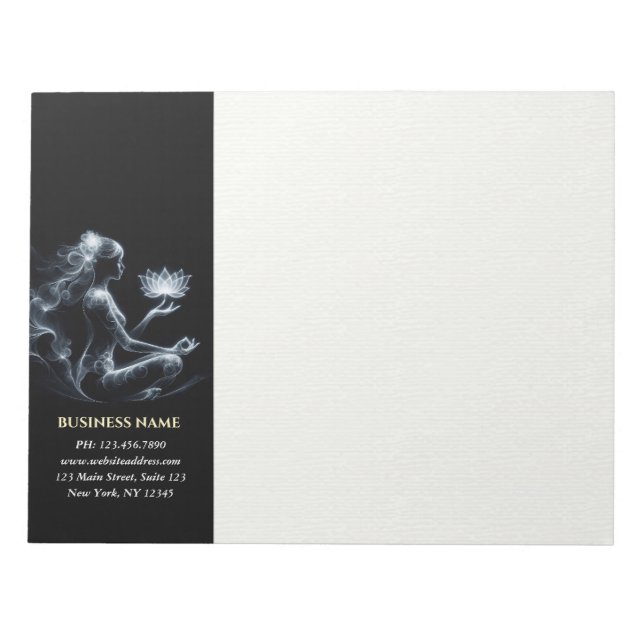 Yoga Instructor Lotus Meditation Pose Glowing Mist Notepad (Front)