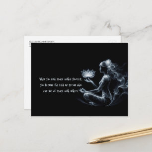 Yoga Instructor Lotus Meditation Pose Glowing Mist Postcard
