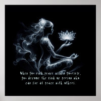 Yoga Instructor Lotus Meditation Pose Glowing Mist