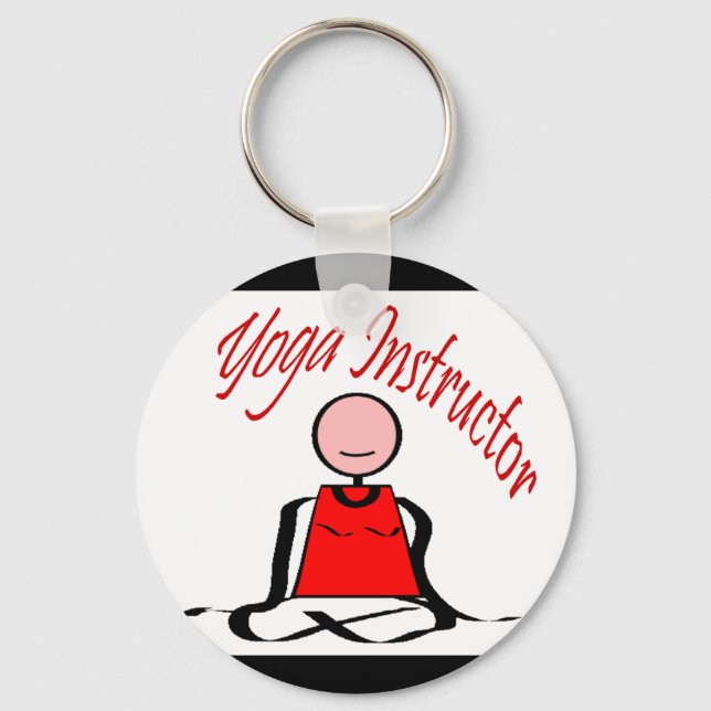 Yoga Instructor---Lotus Postion Stick Figure Key Ring (Front)