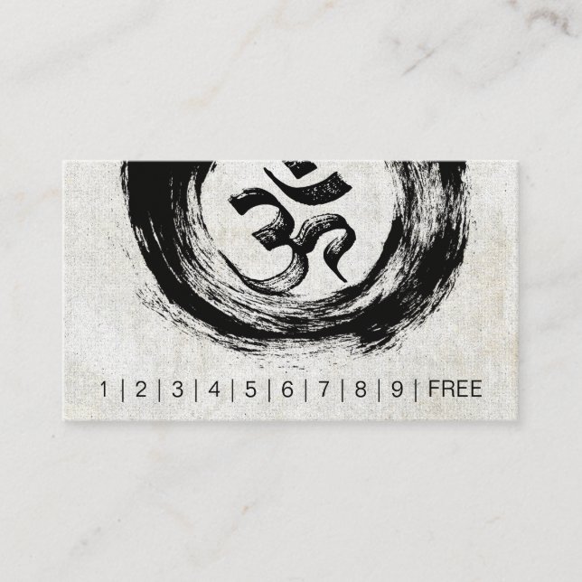 YOGA Instructor Loyalty Punch Brush OM ZEN Symbols Card (Front)