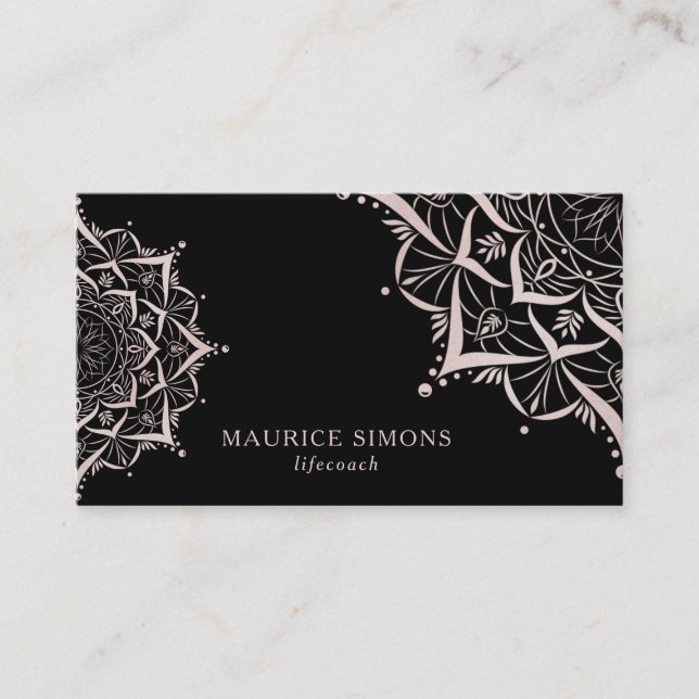 Yoga instructor Mandala Yoga Life coach Zen Business Card (Front)