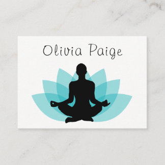 Yoga Instructor Meditation Lotus Flower Feminine Business Card