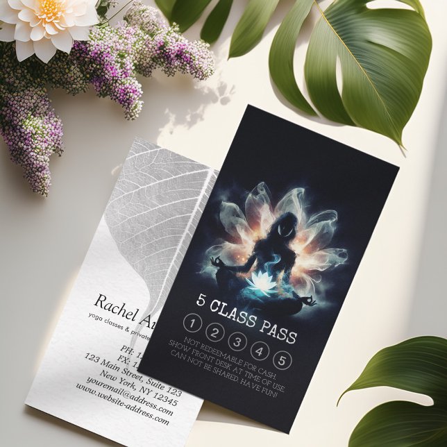 Yoga Instructor Meditation Lotus Pose 5 Class Pass Loyalty Card (Creator Uploaded)