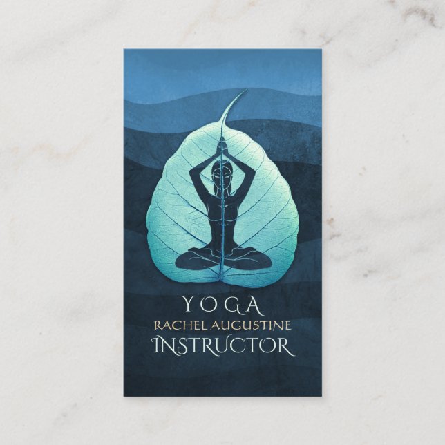 YOGA Instructor Meditation Pose Bodhi Leaf Cutting Appointment Card (Front)