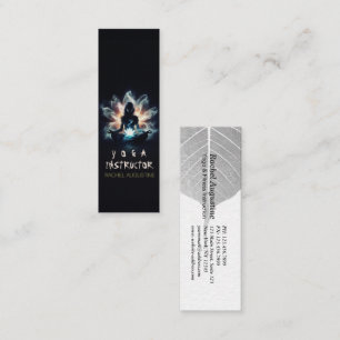 Yoga Instructor Meditation Pose Glowing Mist Lotus Mini Business Card