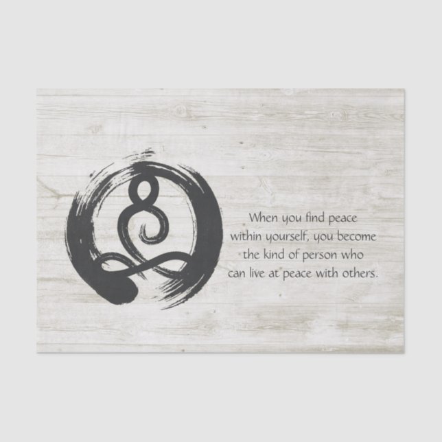 Yoga Instructor Meditation Pose Healer ZEN Quotes Tissue Paper (Front)