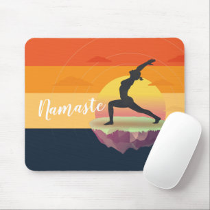 Yoga Instructor Meditation Pose Sun Flying Island Mouse Pad