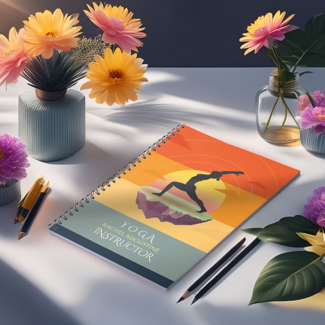 Yoga Instructor Meditation Pose Sun Flying Island Notebook (Creator Uploaded)