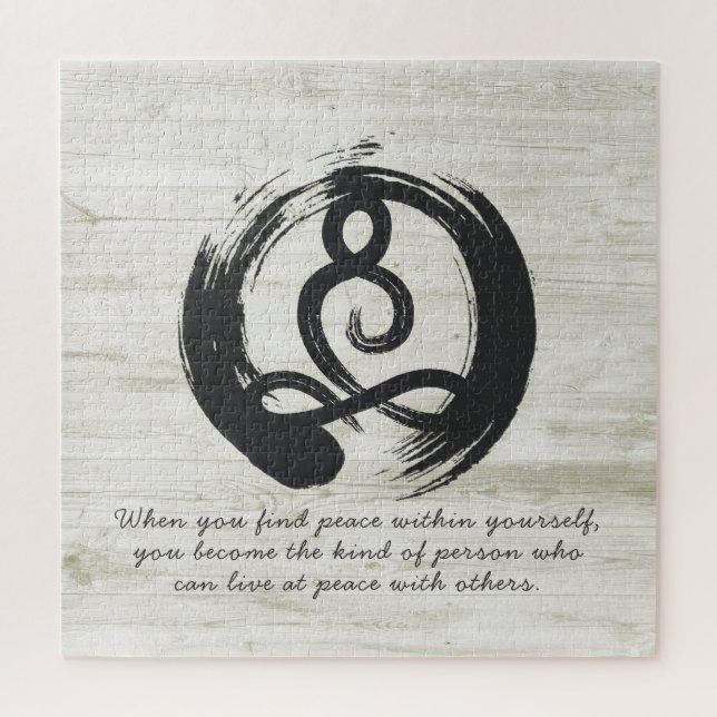 Yoga Instructor Meditation Pose Zen Symbol Quotes Jigsaw Puzzle (Vertical)