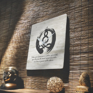 Yoga Instructor Meditation Pose Zen Symbol Quotes Square Wall Clock