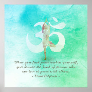 YOGA Instructor Meditation Tree Pose Om Sign Quote