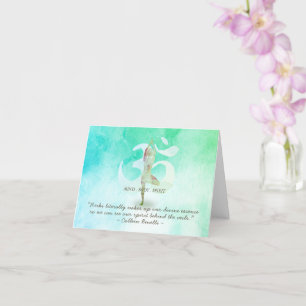 Yoga Instructor Meditation Tree Pose Om Sign Quote Card