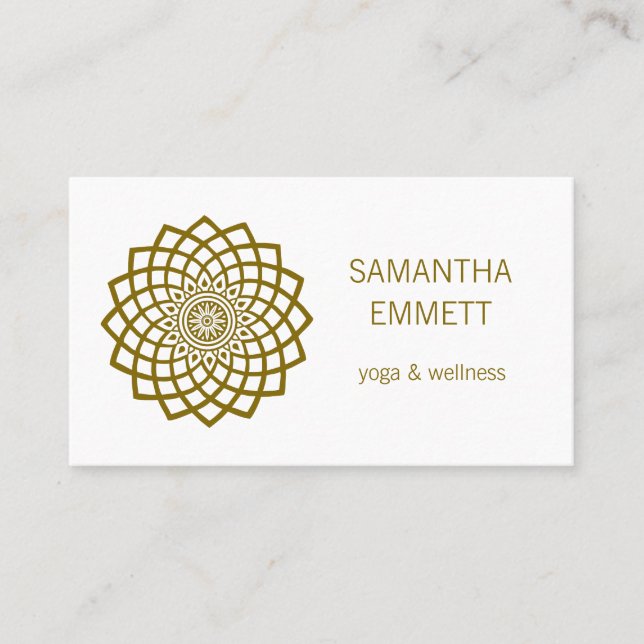 Yoga Instructor Minimalist Mandala Business Card (Front)