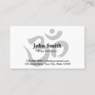 Yoga Instructor Minimalist Om Symbol Plain Business Card