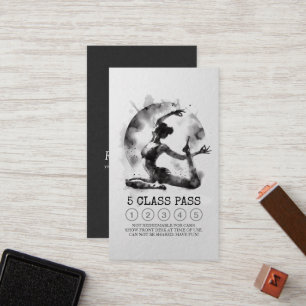 Yoga Instructor One-Legged King Pose 5 Class Pass Loyalty Card