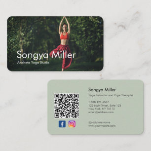 Yoga Instructor Photo Template Business Card