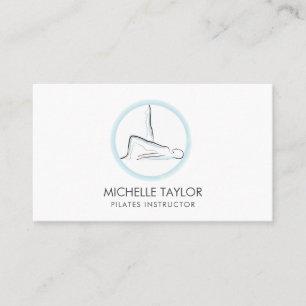 Yoga Instructor Pilates Fitness Modern Namaste Bus Business Card