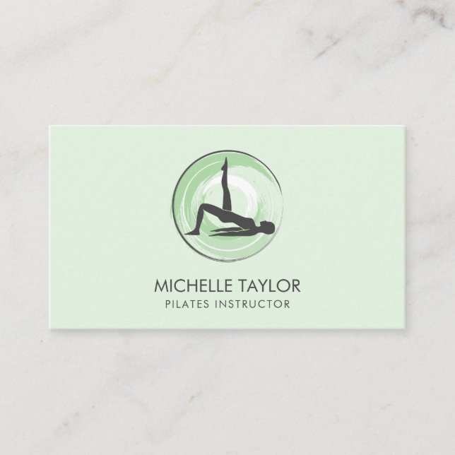 Yoga Instructor Pilates Fitness Modern Namaste Bus Business Card (Front)