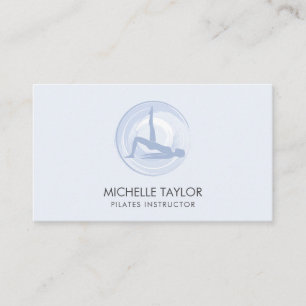 Yoga Instructor Pilates Fitness Modern Namaste Bus Business Card