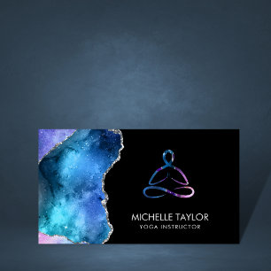 Yoga Instructor Pilates Fitness Modern Nebula Business Card