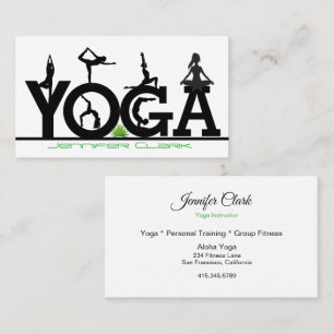 Yoga Instructor & Poses Business Card
