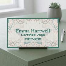 Yoga Instructor Sacred Lotus Mandala Minimal Teal 