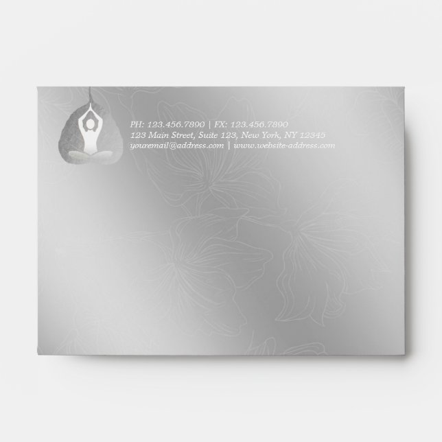 Yoga Instructor Studio Meditation Pose Bodhi Leaf  Envelope (Front)