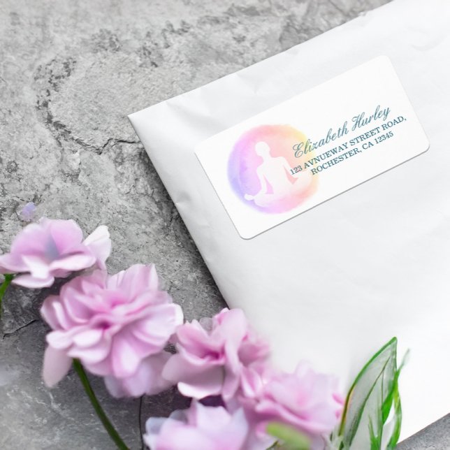 Yoga Instructor Studio Meditation Pose Life Coach Label (Creator Uploaded)