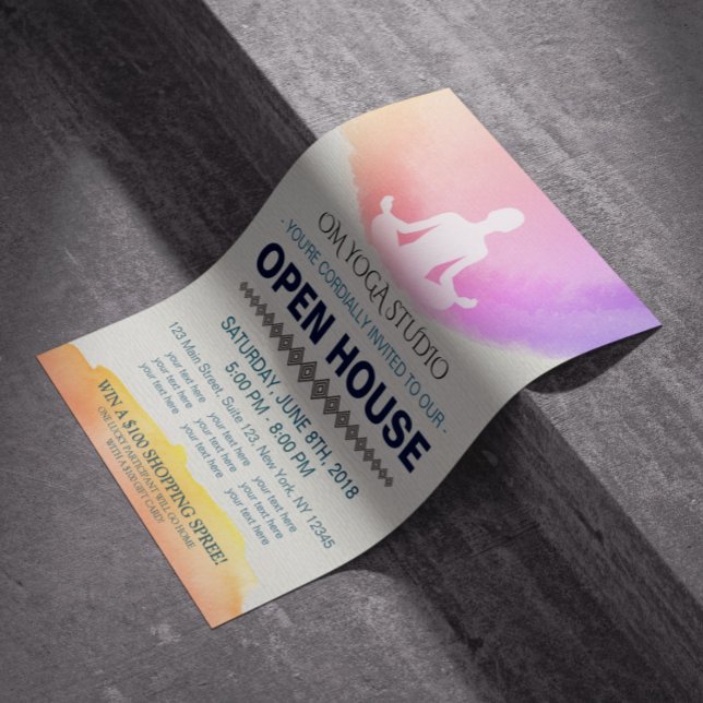 Yoga Instructor Studio Meditation Pose Open House Flyer (Creator Uploaded)