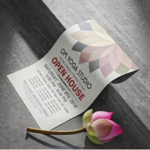 YOGA Instructor Studio Open House Lotus Mandala Flyer