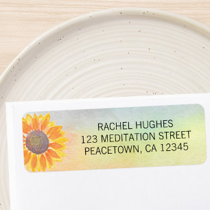 Yoga Instructor Sunflower Return Address Label