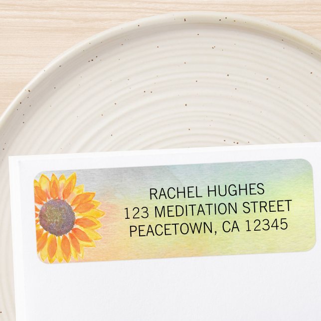 Yoga Instructor Sunflower Return Address Label (Creator Uploaded)