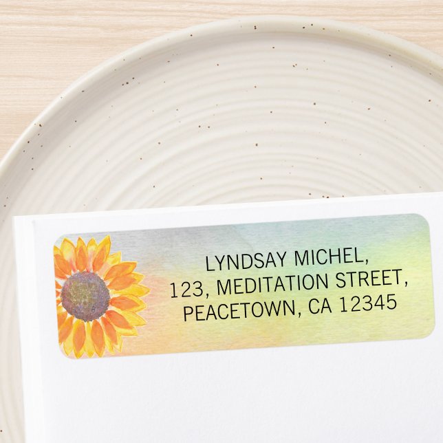 Yoga Instructor Sunflower Return Address Label (Creator Uploaded)