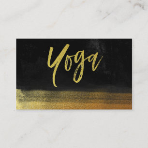 *~* Yoga Instructor Teacher * Black Gold Modern Business Card