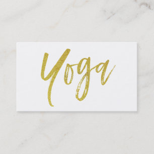 ** Yoga Instructor Teacher Gold White Modern Business Card