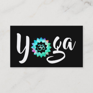 *~* Yoga Instructor Teacher OM  Aum  Lotus Mandala Business Card