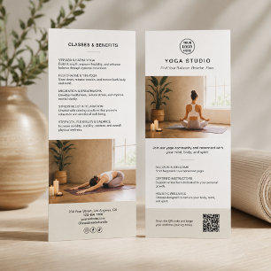 Yoga Instructor Teacher White Promotional Business Rack Card