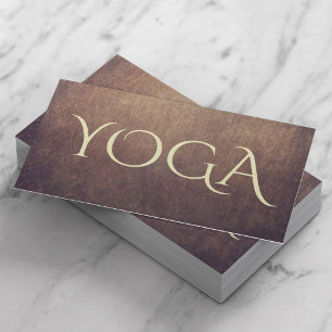 Yoga Instructor Vintage Gold & Leather Business Card