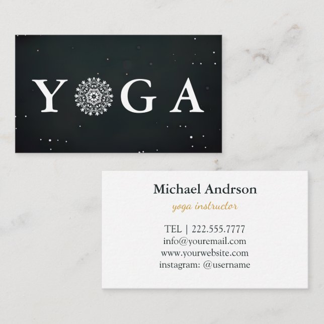 Yoga Instructor Vintage Style Business Card (Front/Back)