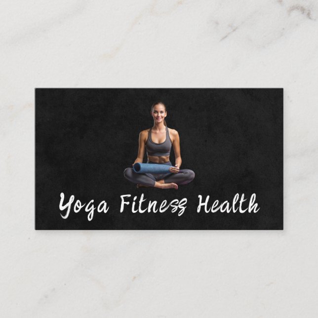 Yoga Instructor with Mat | Modern Business Card (Front)