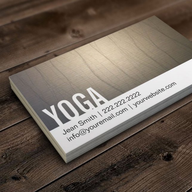Yoga Instructor Zen Background Bold Text Business Card (Creator Uploaded)
