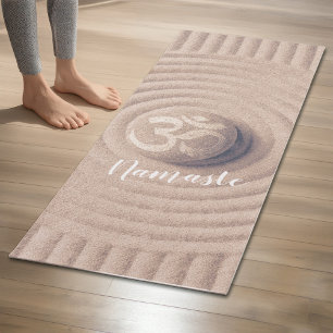 YOGA Instructor Zen OM symbol Pebble on Raked Sand Yoga Mat