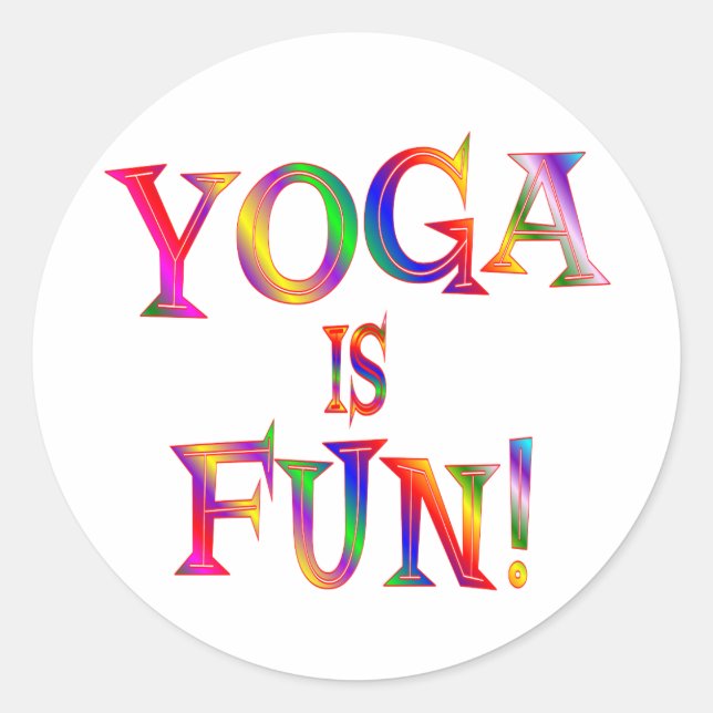 Yoga is Fun Classic Round Sticker (Front)