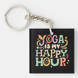 Yoga Is My Happy Hour Key Ring