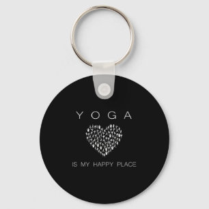 Yoga Is My Happy Place Insrational Motivational  Key Ring