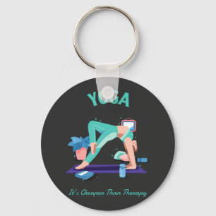 Yoga It's Cheaper Than Therapy Key Ring