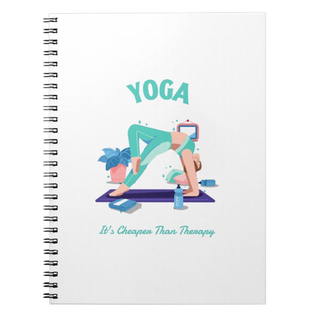Yoga It's Cheaper Than Therapy Notebook (Front)